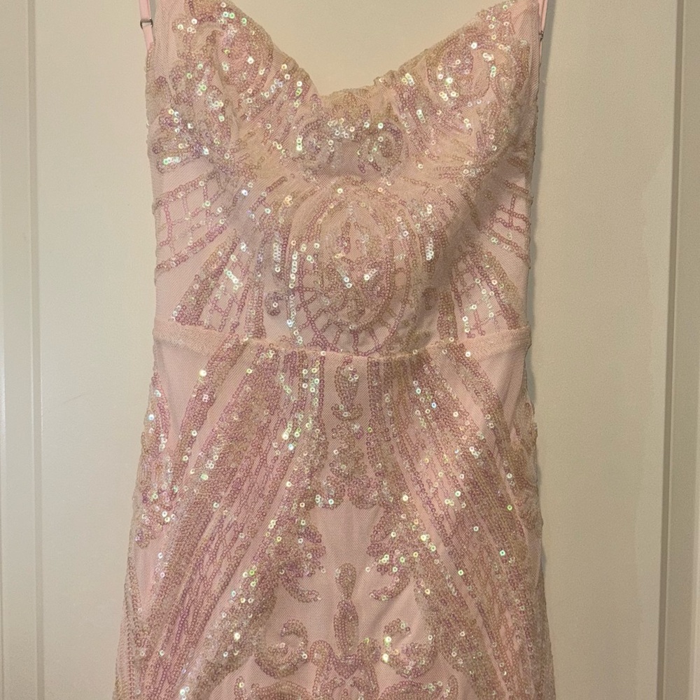 Lucy in the Sky Blush Satin Fabric